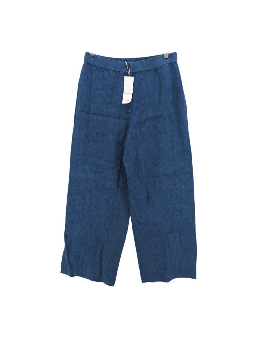 NWT EILEEN FISHER Washed Organic Linen Delave Wide Ankle Pant ATLANTIS Blue XS
